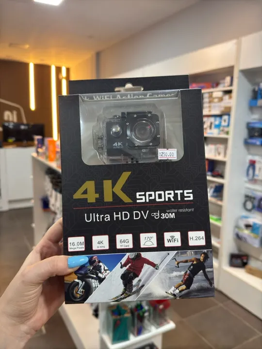 Câmera de Ação 4K Sports - Ultra HD DV - Wi-Fi - 30M