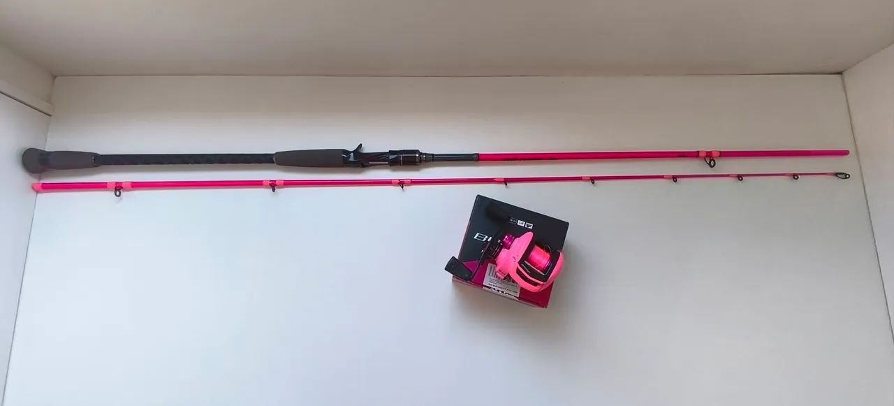 Kit Vara Saint Plus Pro Tamba Rosa + Carretilha Maruri Bronx Direita