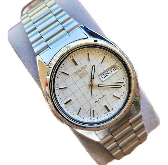 Relógio Masculino Seiko 5 Automatico Snxf05k Calendário Duplo