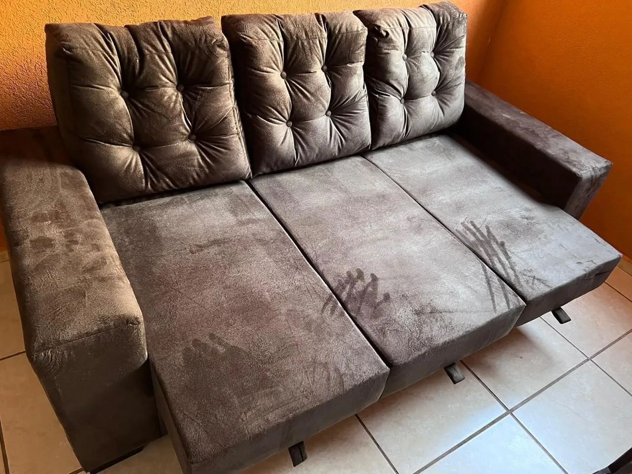 SOFA RETRÁTIL 03 LUGARES NOVO PROMOÇÃO  - Foto 3