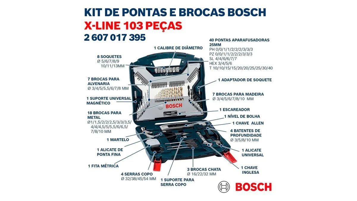 Jogo maleta ferramentas 130 peças bosch profissional  profissiow - Foto 2