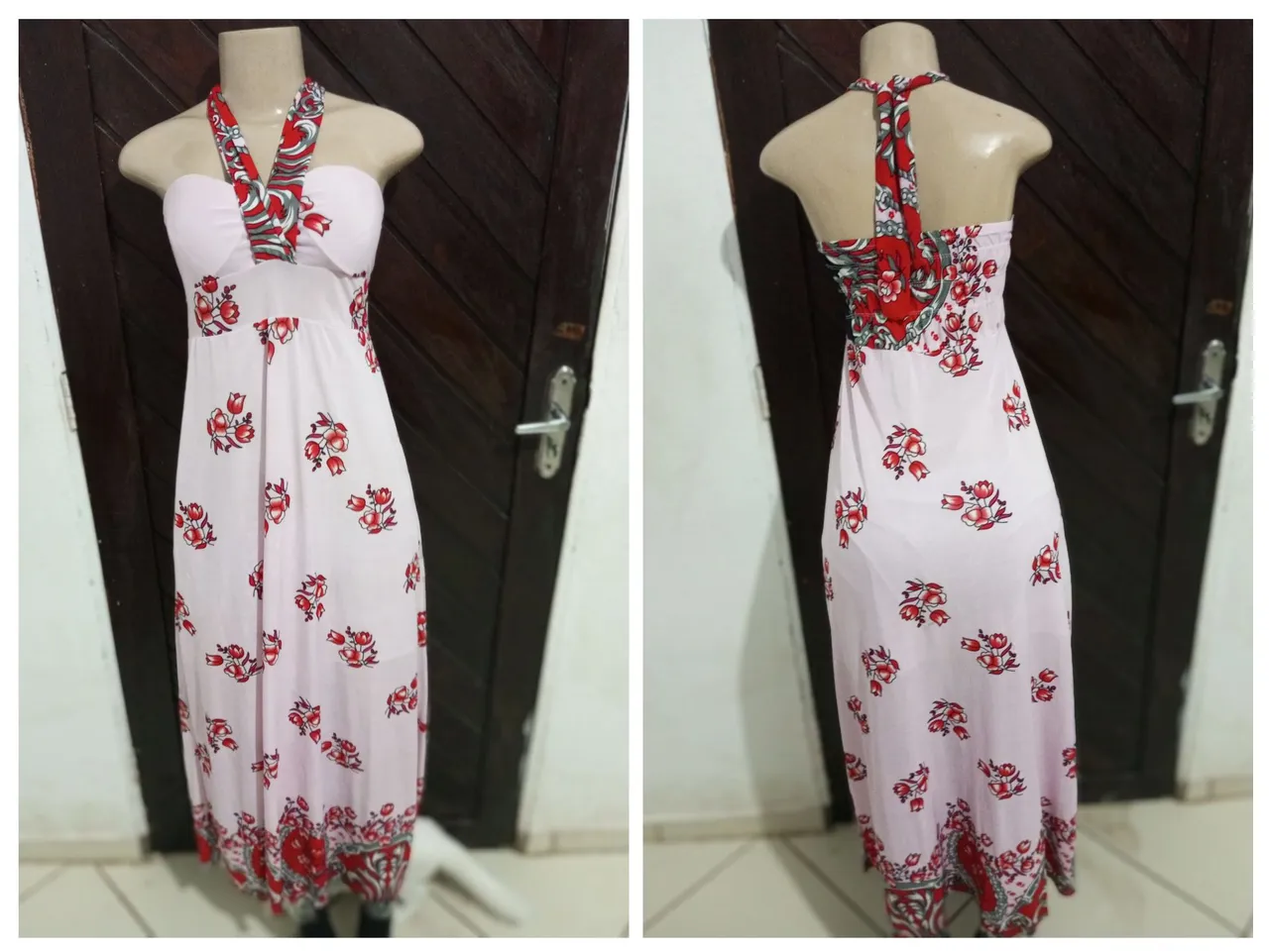 Vestido Longo Floral Halter