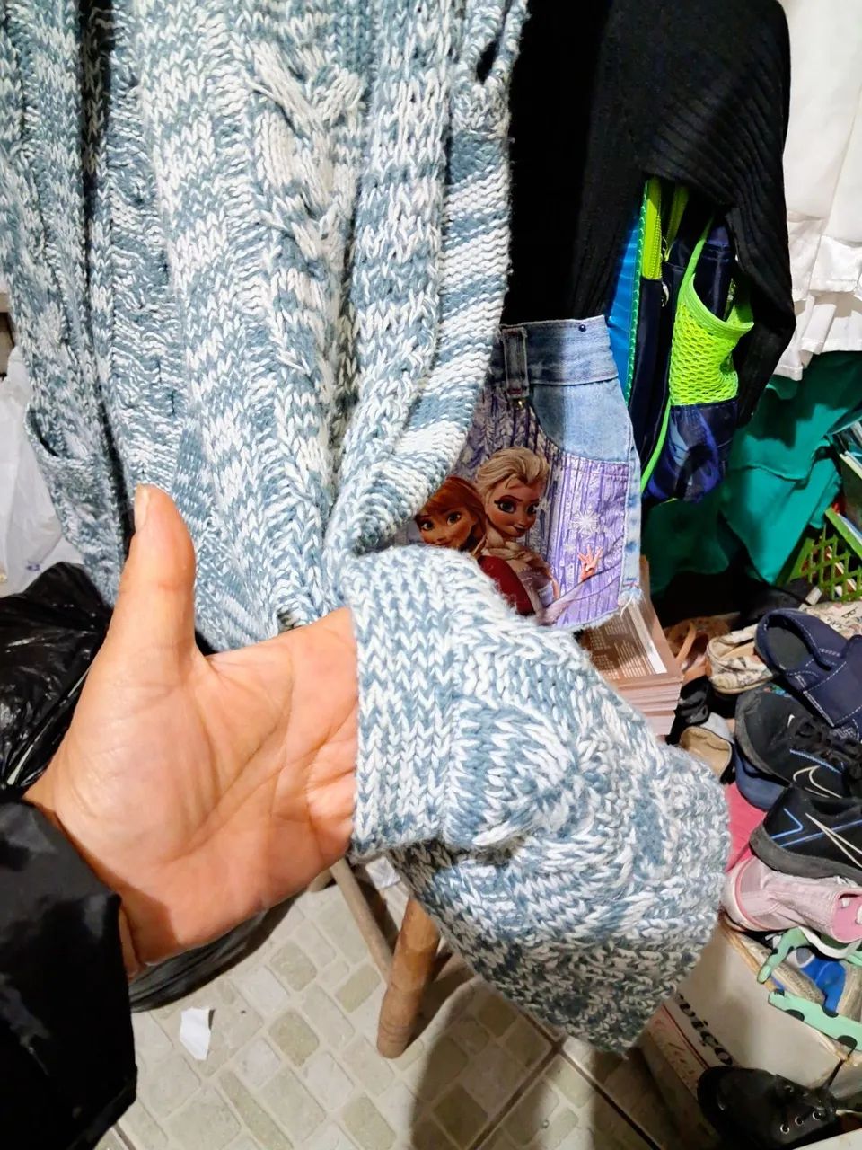Colete Tricot Azul e Branco - Foto 5