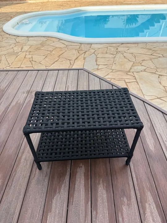 Mesa de centro em corda náutica - preta - Foto 2