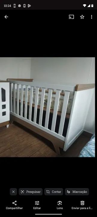 Berço retrô com colchão 