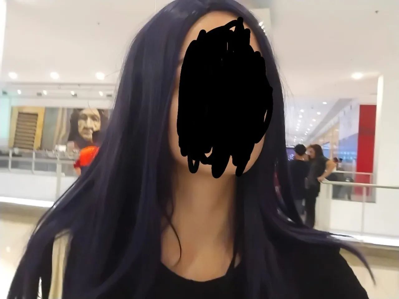 Peruca azul escuro Longa cosplay caitlyn arcane - Foto 2