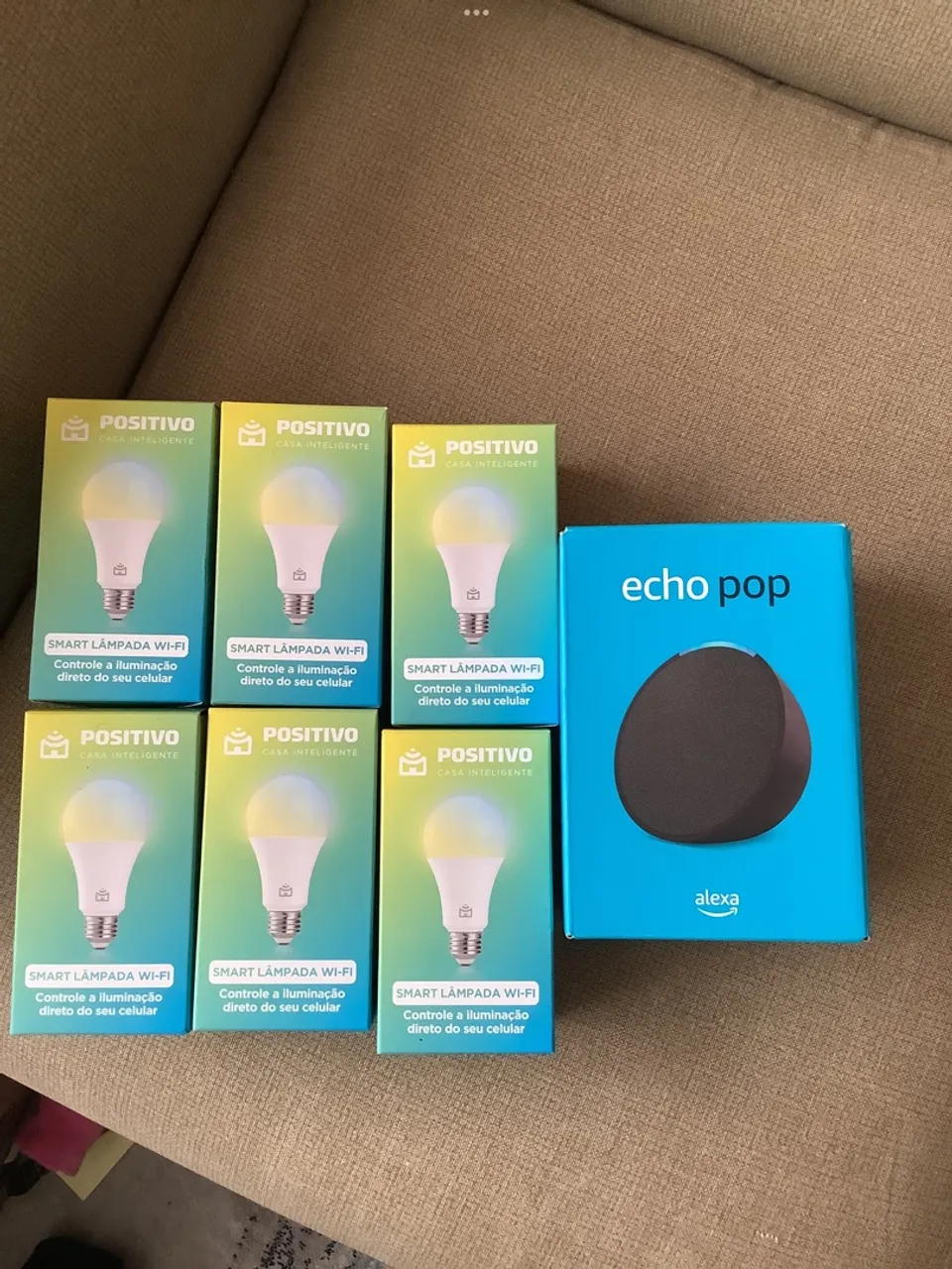 ALEXA ECHO POP + 6 LÂMPADAS POSITIVO