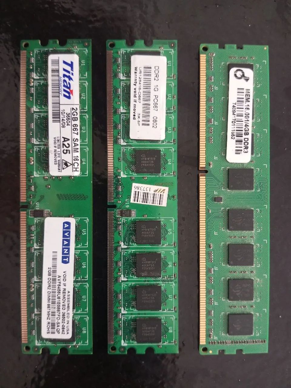 Kit de Memória RAM 4, 2, 1 GB DDR2/3