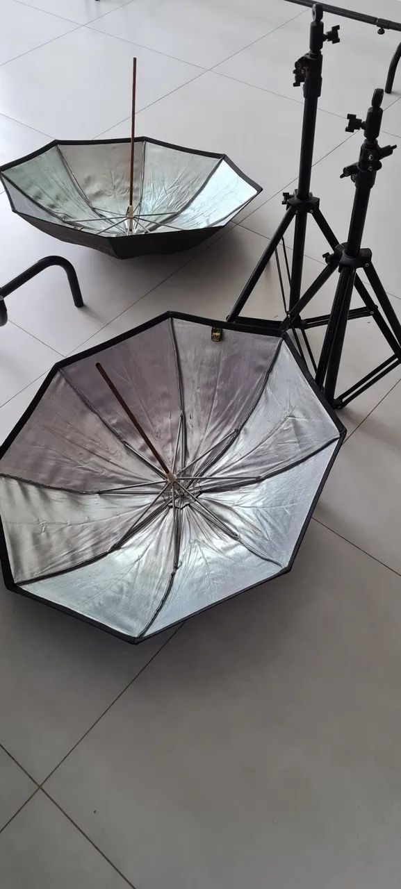 Kit de Iluminação para Estúdio - Sombrinhas Refletoras - Foto 2