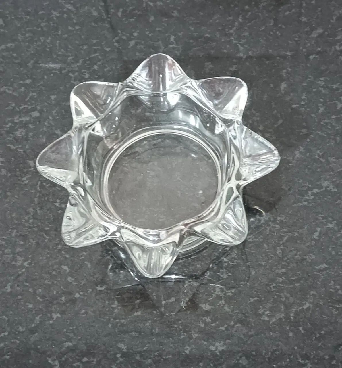 ANTIGO CINZEIRO ESTRELADO 13 x 5cm  *ANOS 70* VIDRO  VINTAGE 