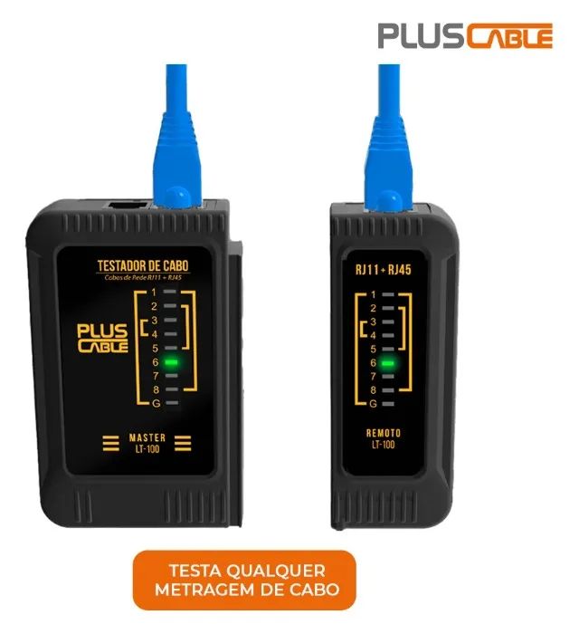 TESTADOR DE CABO DE REDE RJ11 RJ45 PLUS CABLE LT-100BK - Foto 3