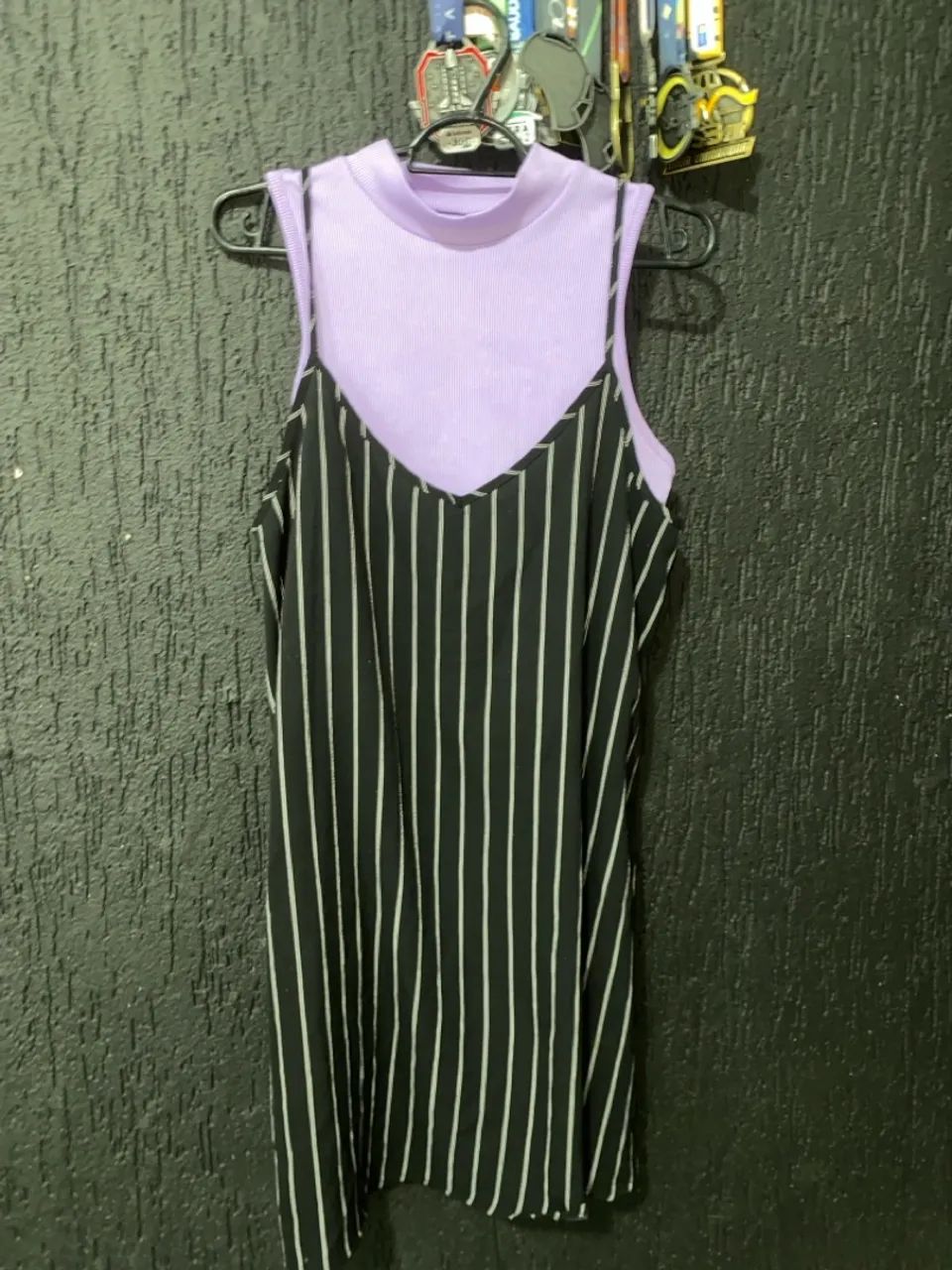Vestido listrado com blusa de gola alta - Foto 5