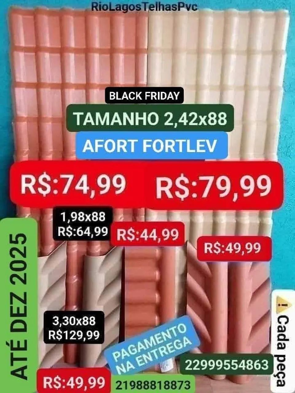Telhas e cumeeiras em promoção AFORT FORTLEV 