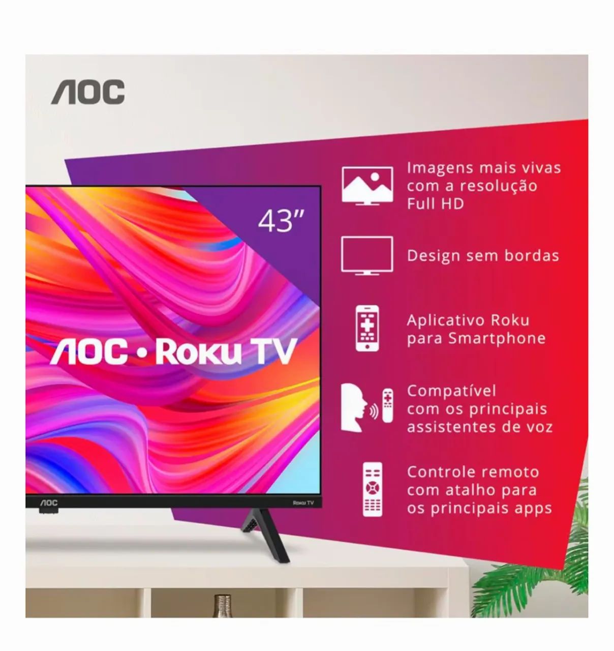 Tv aoc roku led 43  - Foto 2