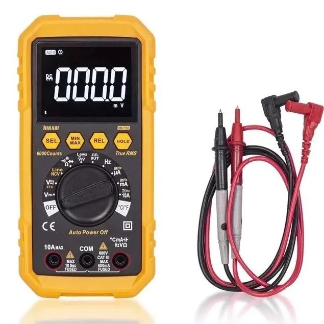 Multímetro Digital Hikari HM-1700 True RMS, NCV, 600V, Capacitância, Display Grande 