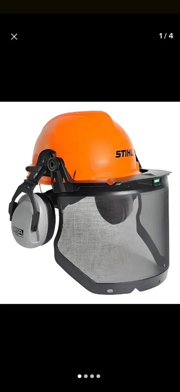 Capacete florestal com protetor facial e abafador stihl original