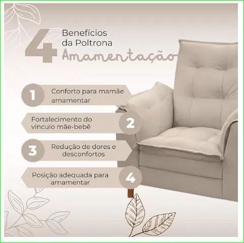 Poltrona cadeira papai ou amamentação com puff (NOVA) - Foto 3