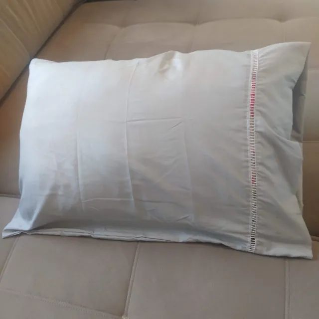 KIT 2 Fronha Avulsa 100% Algodão Percal 250 Fio Ponto Palito Cinza Envio por Correios Moto