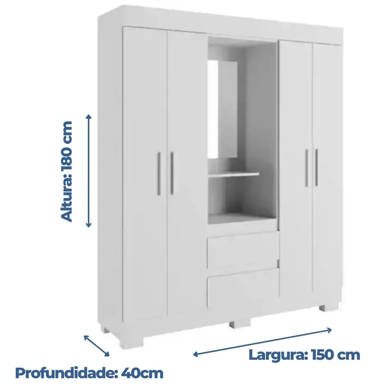 Guarda-Roupa Moderno com Espelho e Design Elegante - Foto 4