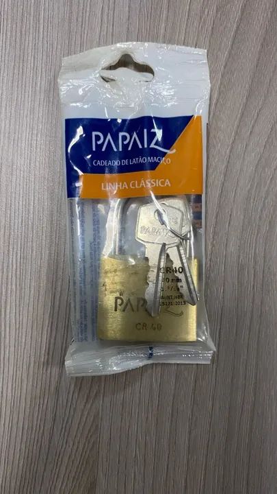 CADEADO DE LATÃO MACIÇO 40MM - PAPAIZ
