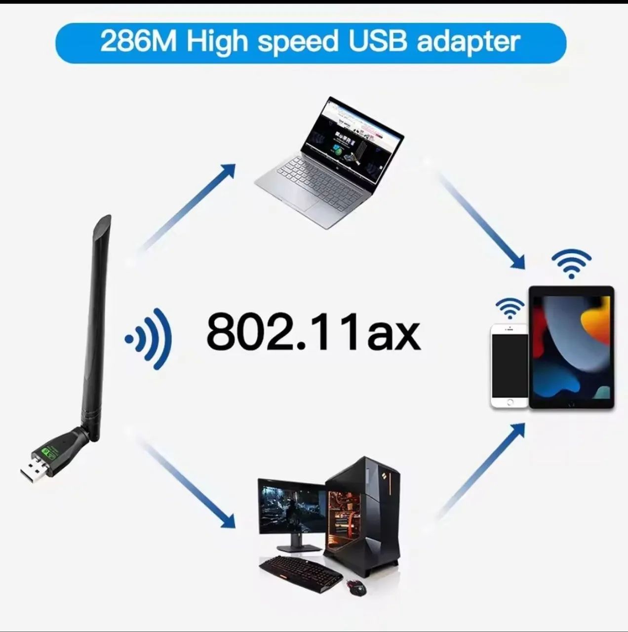 Adaptador USB WiFi 6 286Mbps FENVI - Foto 3