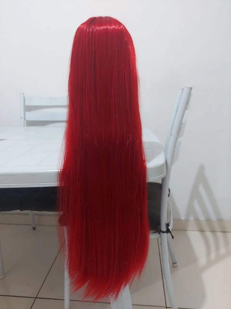 Peruca longa vermelha