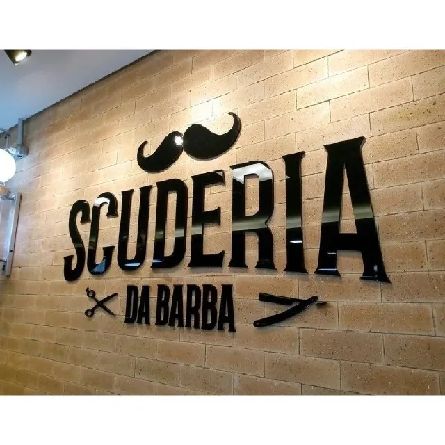 Letreiro Personalizado p/ Barbearia 120cm Acrílico Preto