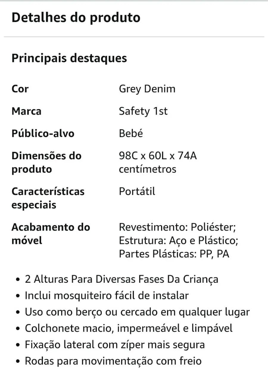 BERÇO PORTÁTIL SAFETY 1ST - Foto 6