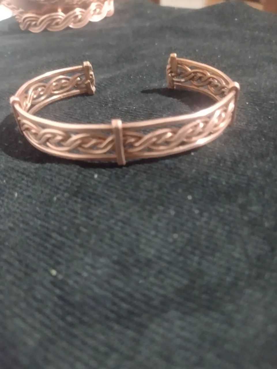 Pulseira de cobre natural artesanal ajustável  - Foto 2