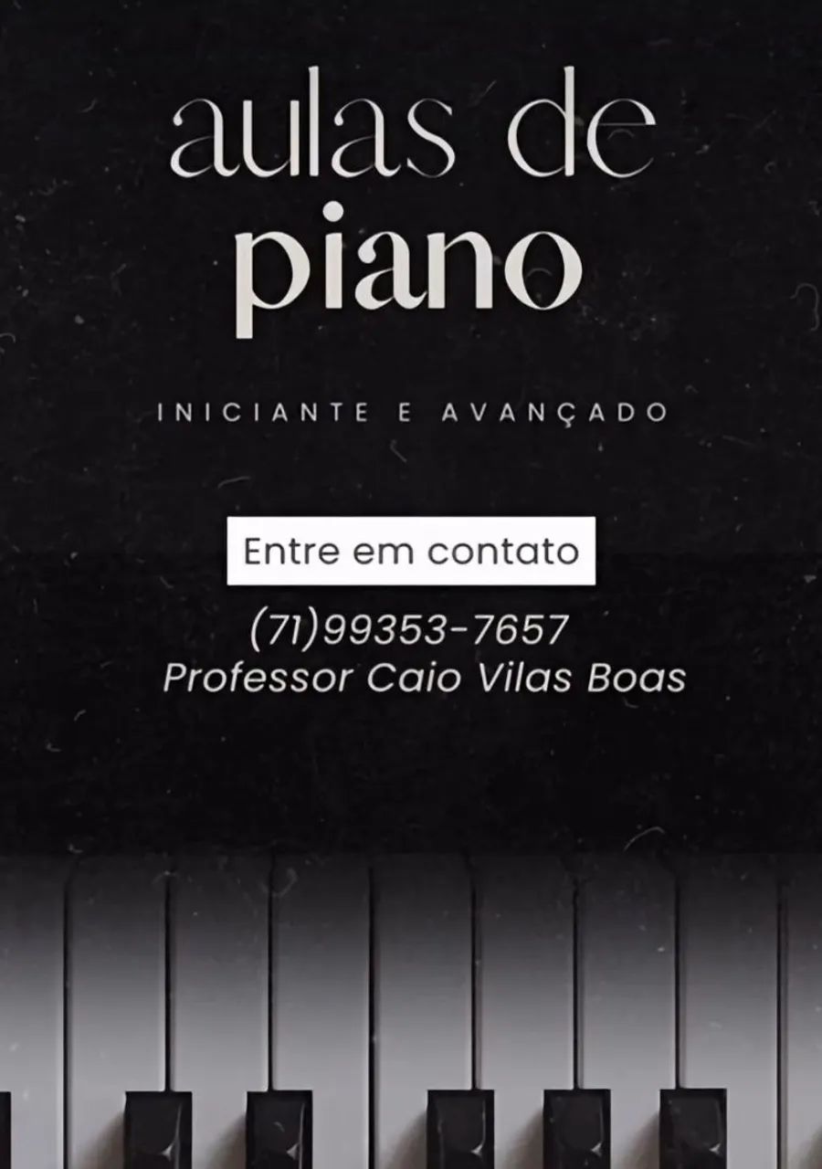 Aulas de piano com professor premiado internacionalmente.