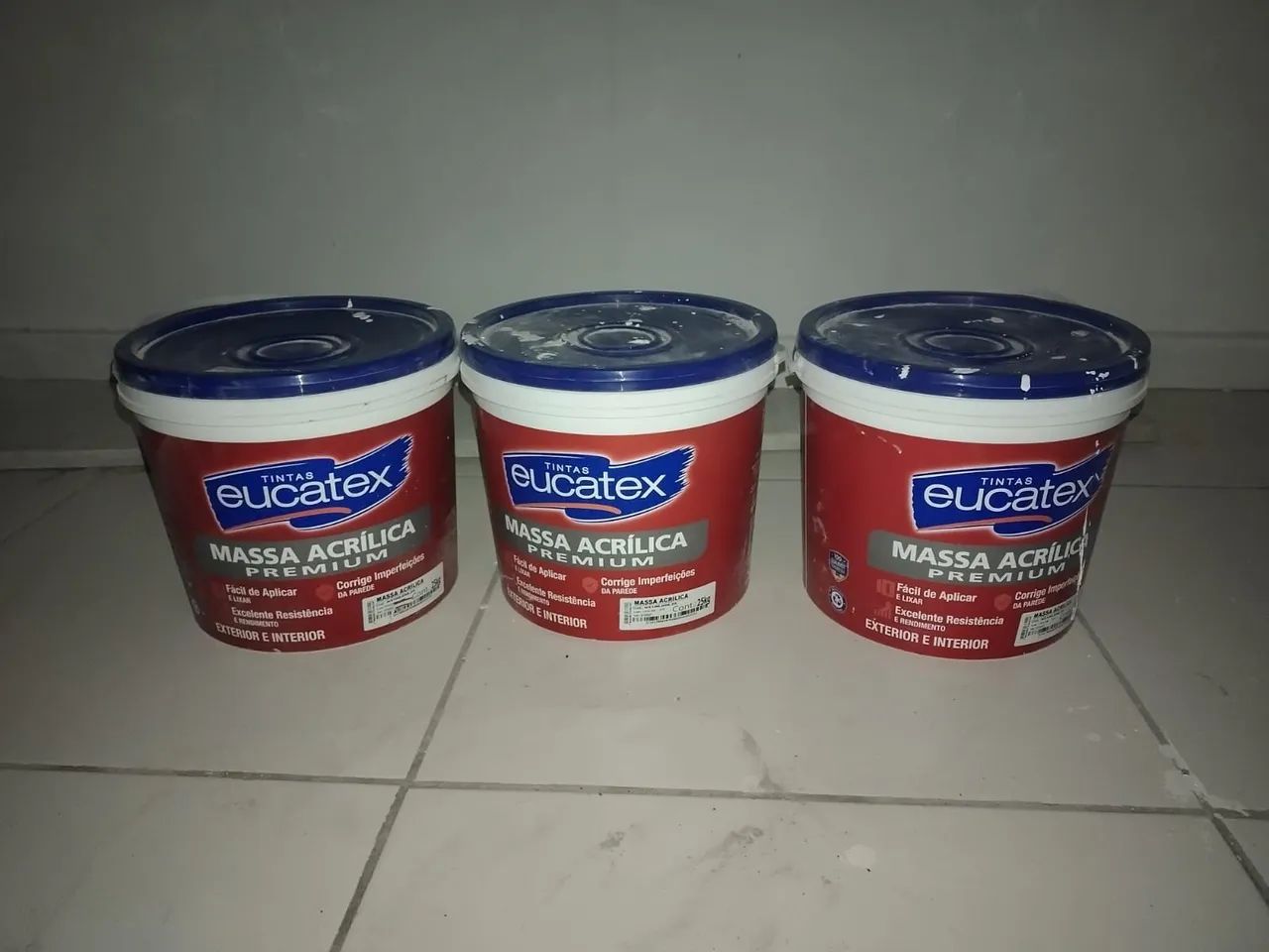 3 baldes Eucatex Massa Acrílica 25kg 