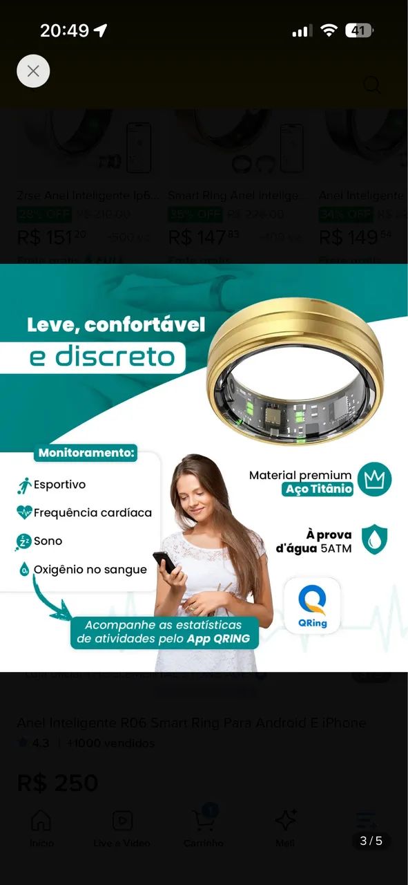 Smart ring tamanho 12 - Foto 5