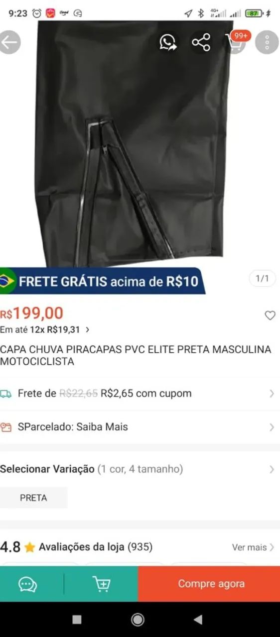 Capa de chuva para motociclista - Foto 5