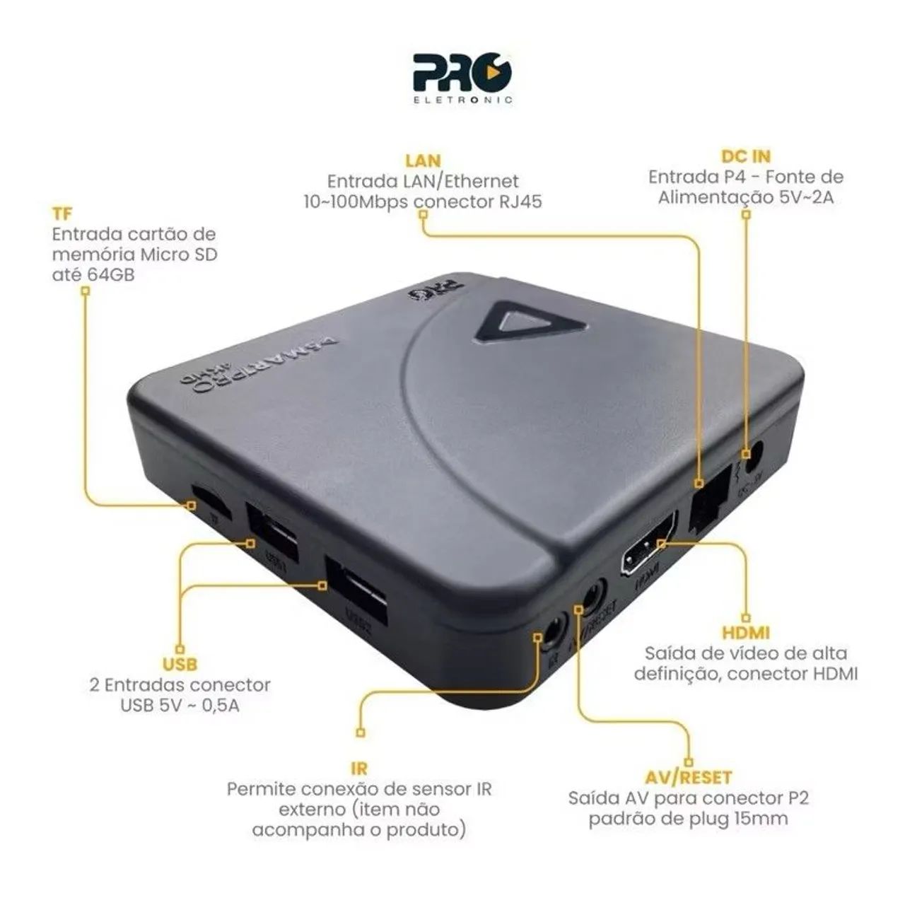 TV Box Pro Electronic SmartPro 4K PROSB-3000/16GB- Novo - Lacrado na Caixa - Foto 3