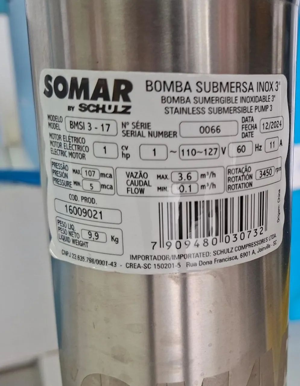 Bomba Submersa 1hp Somar - Entrega gratis - Foto 2