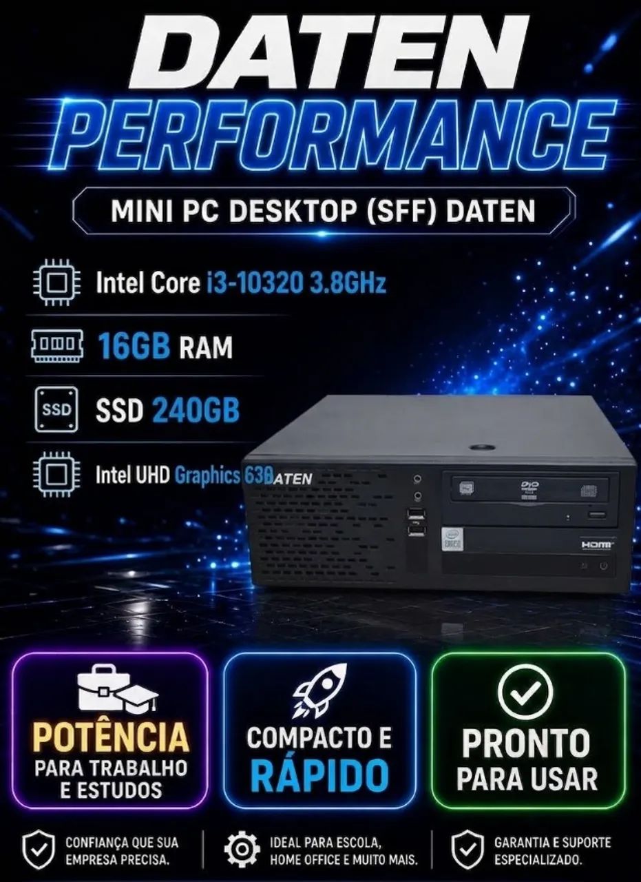 CPU DATEN i3-10320 16GB DDR4 - SSD 240 ? ALTO DESEMPENHO E COMPACTO - Foto 3