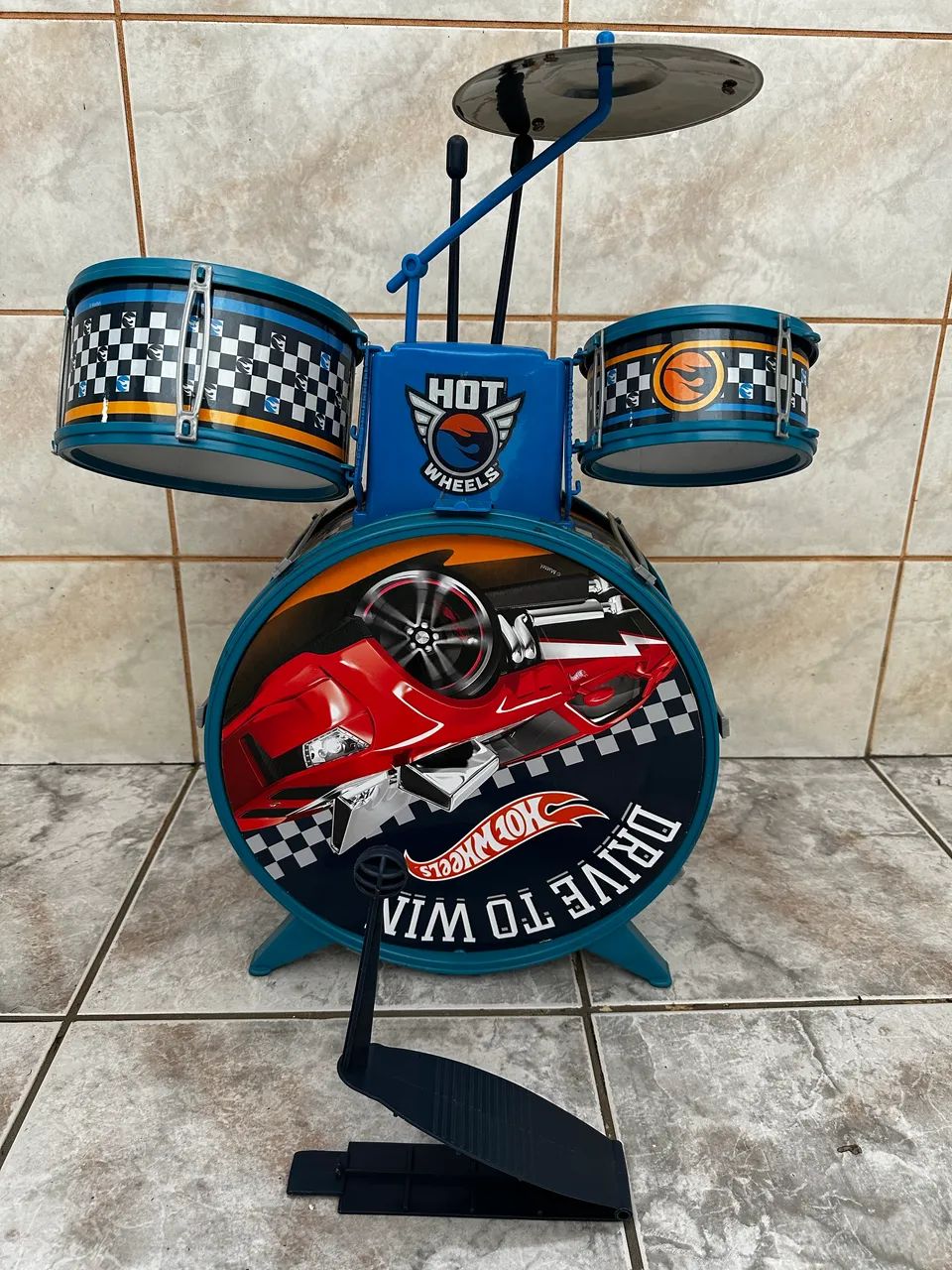 Bateria infantil Hot Wheels (completo)
