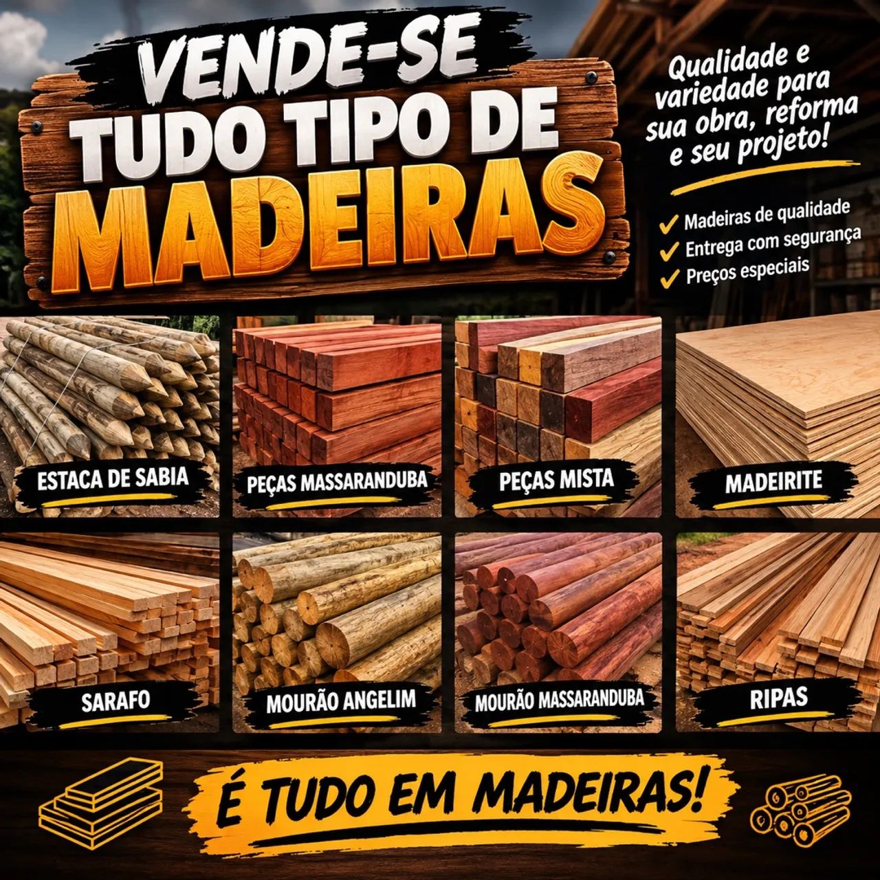 Todos tipos de madeiras 