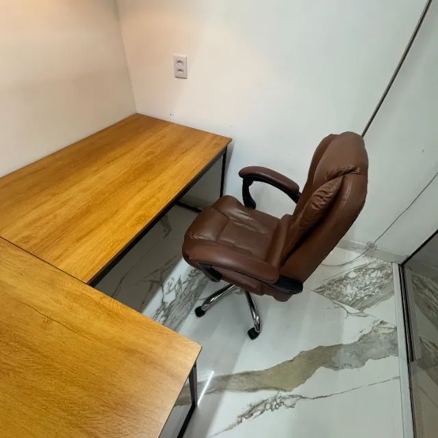 Kit de 2 mesas com 1 cadeira de escritório - Foto 5