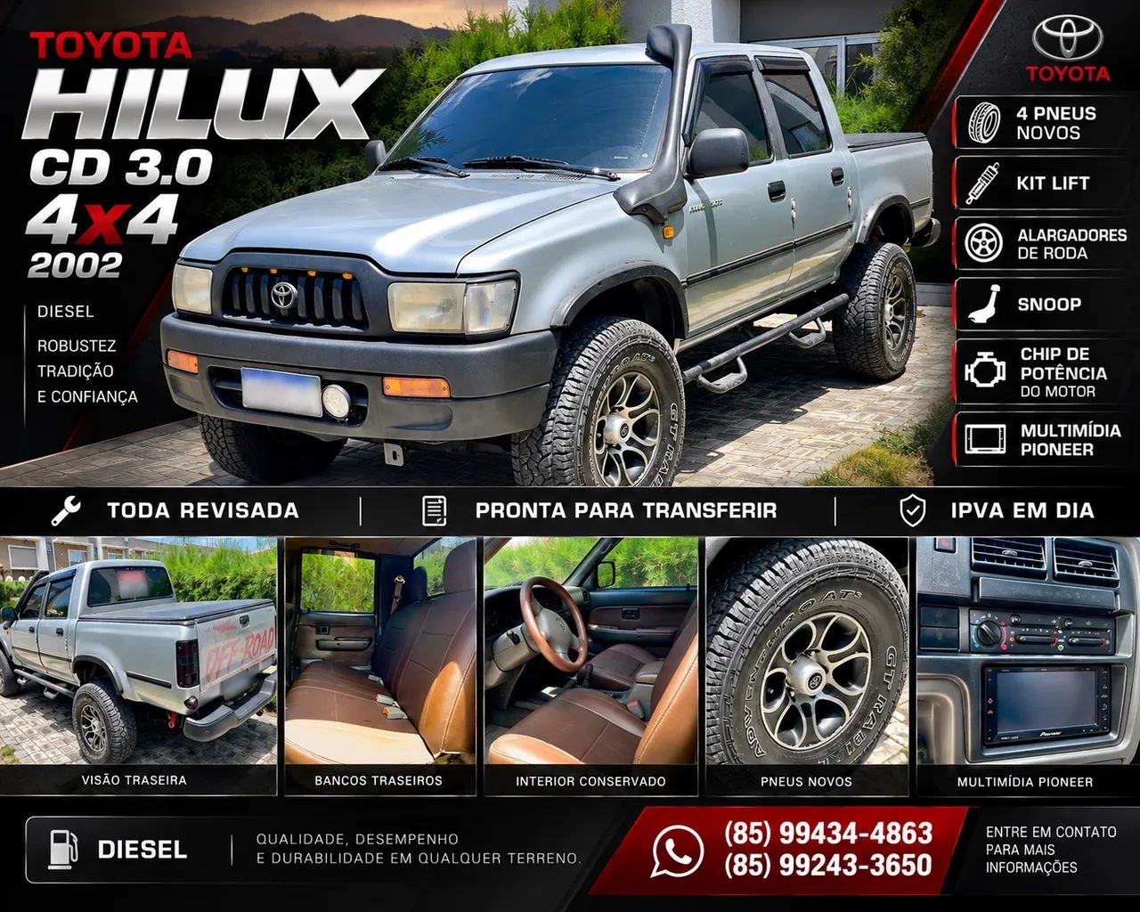 Toyota Hilux CD SRV 4X4 3.0 8V 116cv TB Diesel 2002