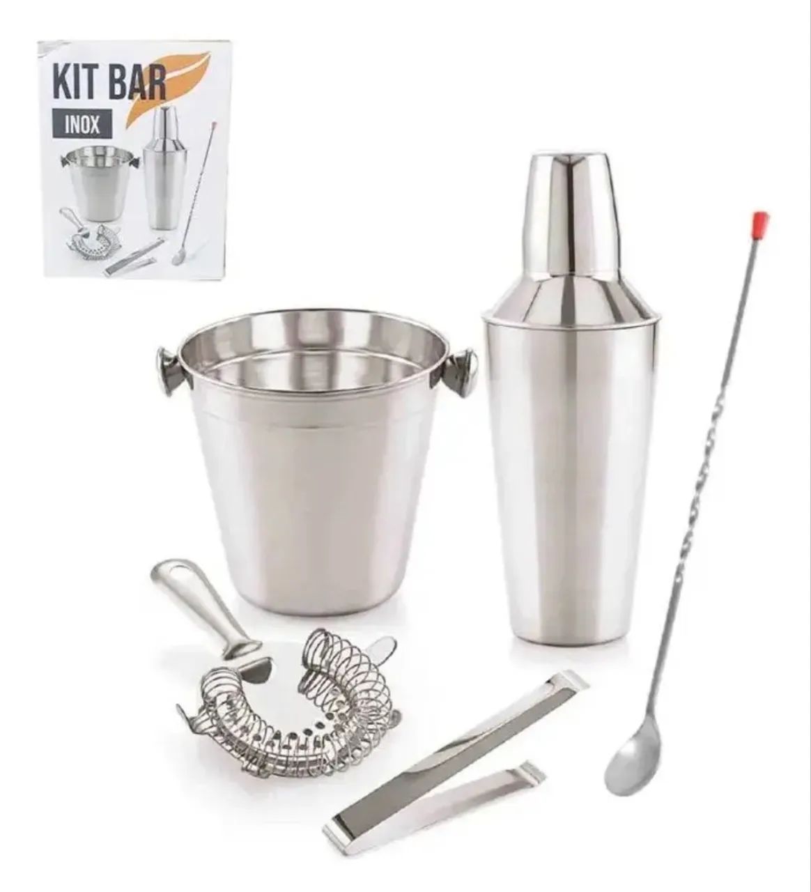 Kit Bar Inox 5pçs - NOVO na caixa