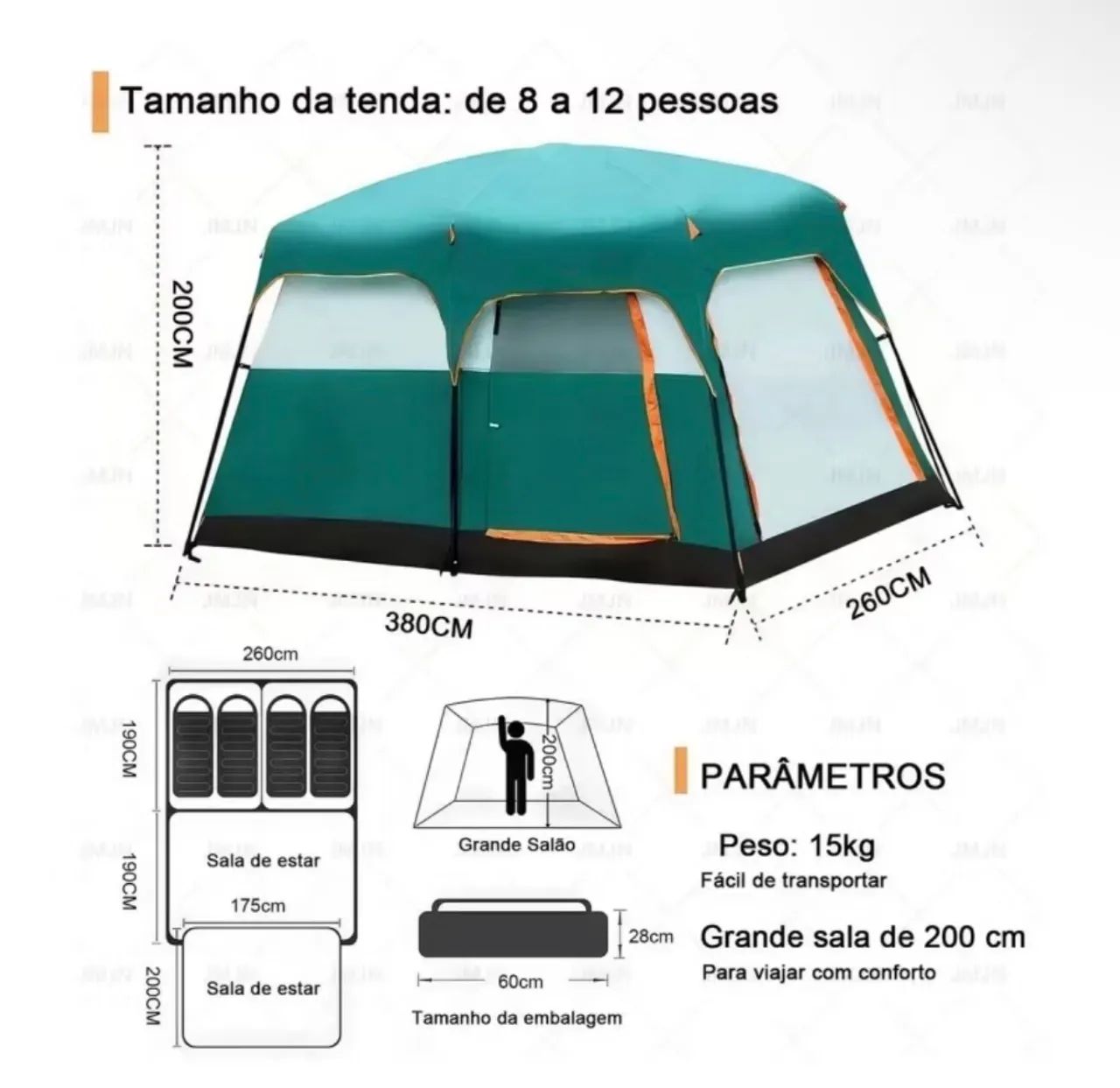 Barraca de camping oito lugares - Foto 2