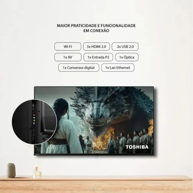 Smart TV Toshiba 50" 4K DLED VIDAA Nova Lacrada - Foto 4