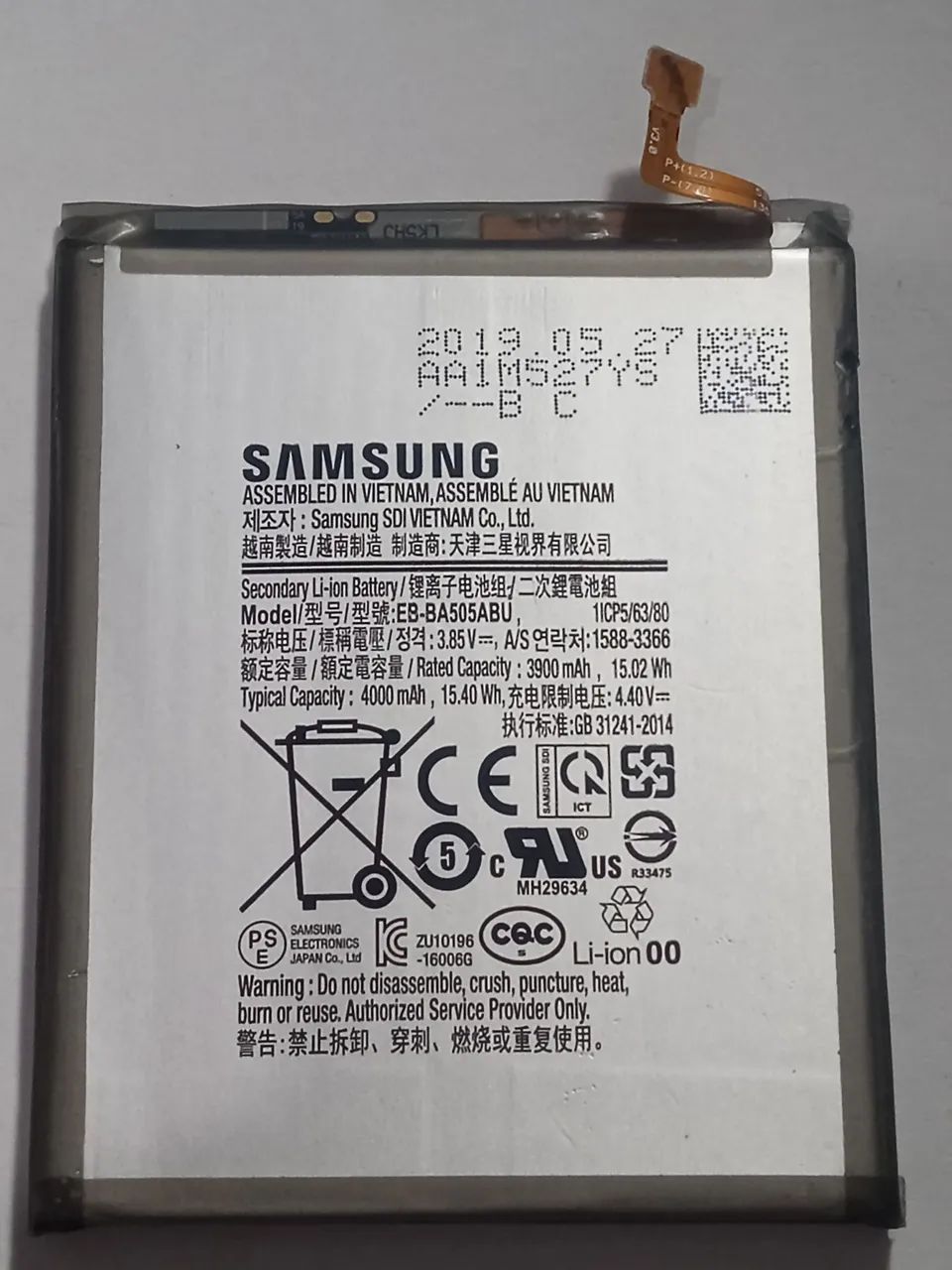 Bateria celular Samsung Galaxy A20 EB-BA505ABU 3900mAh original  - Foto 3