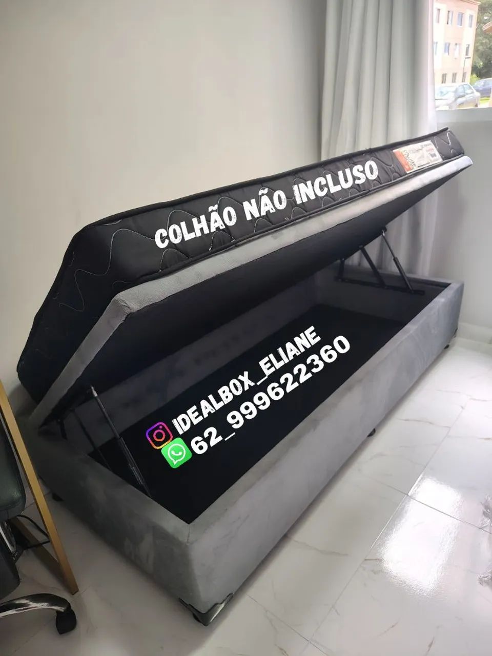 Box baú solteiro 88×188 - Blindado na madeira de eucalipto tratado  - Foto 2