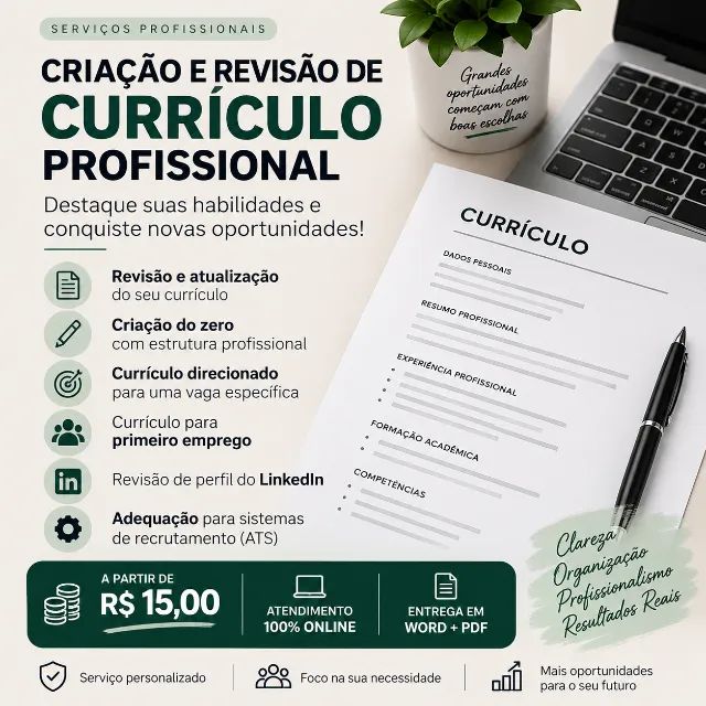 Criação e Revisão de Currículo Profissional