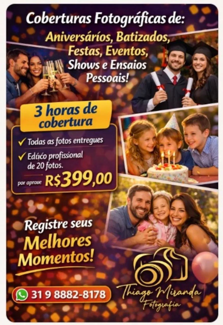Cobertura fotográfica do seu evento!