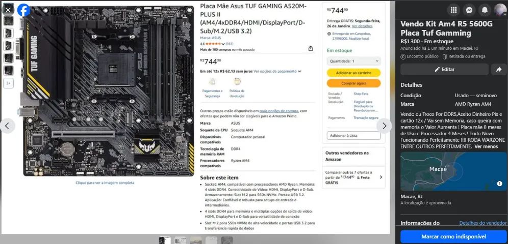 Kit Am4 R5 5600g Tuf Gamer Plus 2 - Foto 2