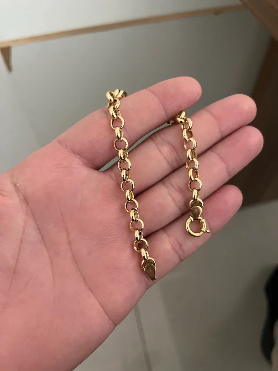 Pulseira portuguesa ouro 18k grossa - Foto 4