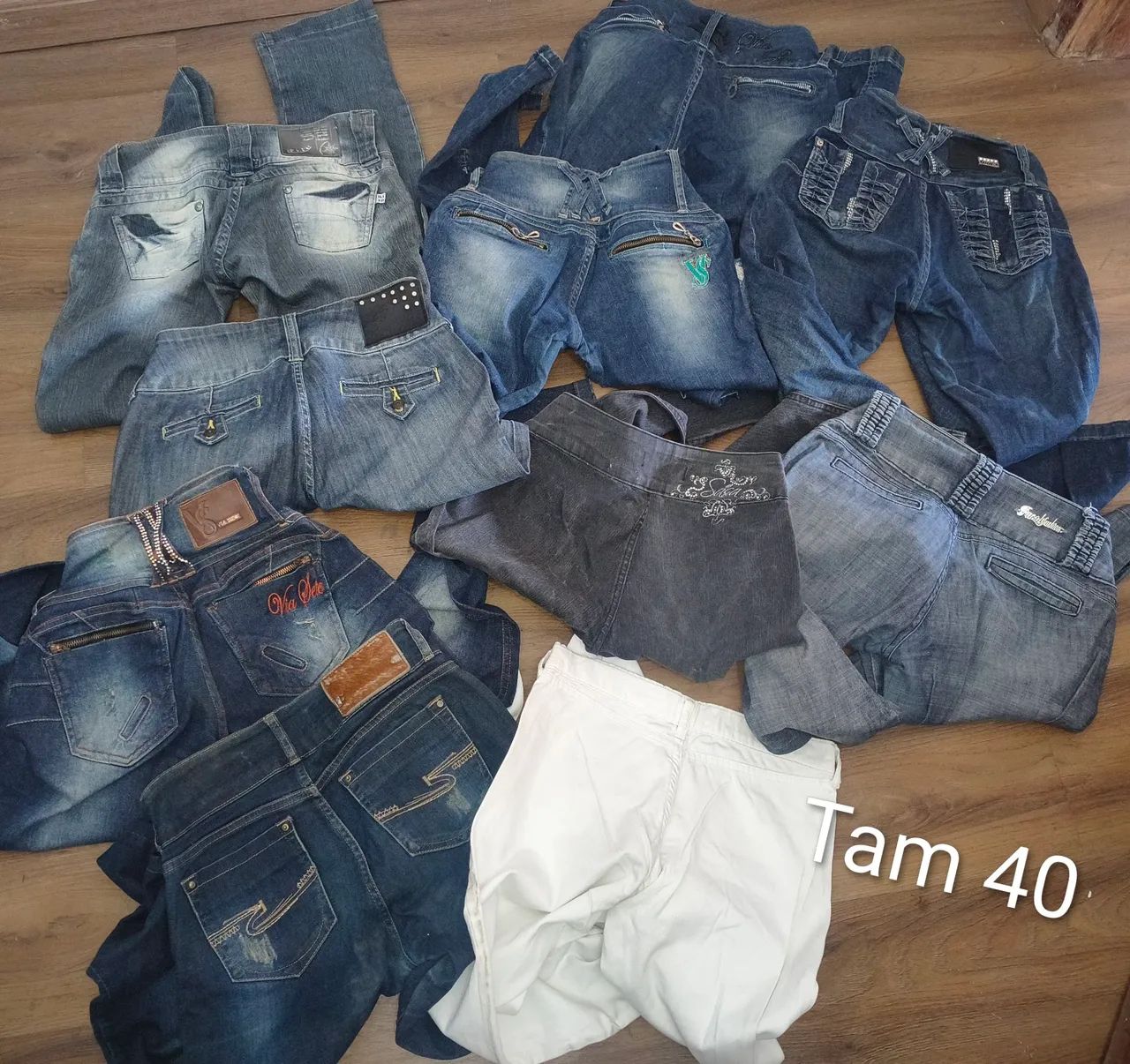 Kit, lote Calças jeans sem marca 40 - Foto 3